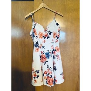 White floral mini-dress